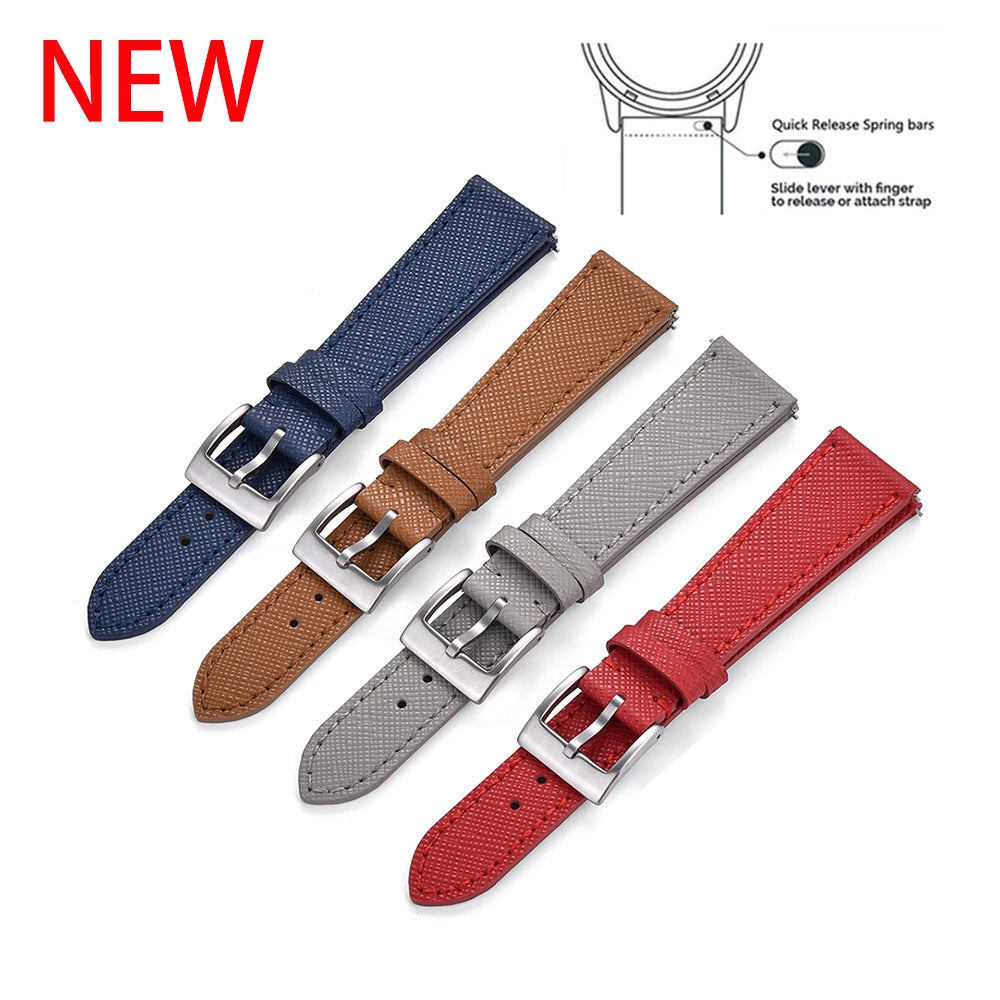 High Quality Quick Release Leather Sailcloth Watch Strap 18mm 19mm 20mm 21mm 22mm 23mm 24mm For Omega X Swatch MoonSwatch