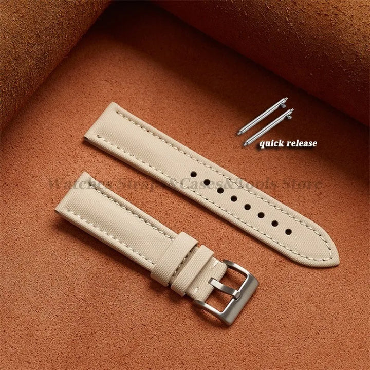 18mm 19mm 20mm 21mm 22mm Premium Sailcloth Watch Band for Omega for Seiko Divers Stitching Quick Release Army Green Sport Straps