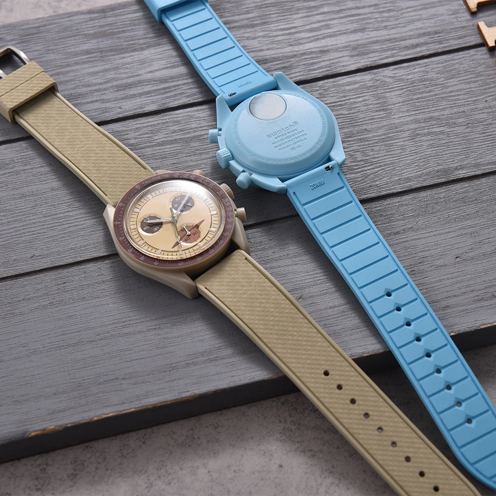 NATOBELT Mosaic FKM Rubber Watch Strap 20mm 22mm Quick Release Fluoro Rubber Watch Bands Diving Waterproof Soft Wristband