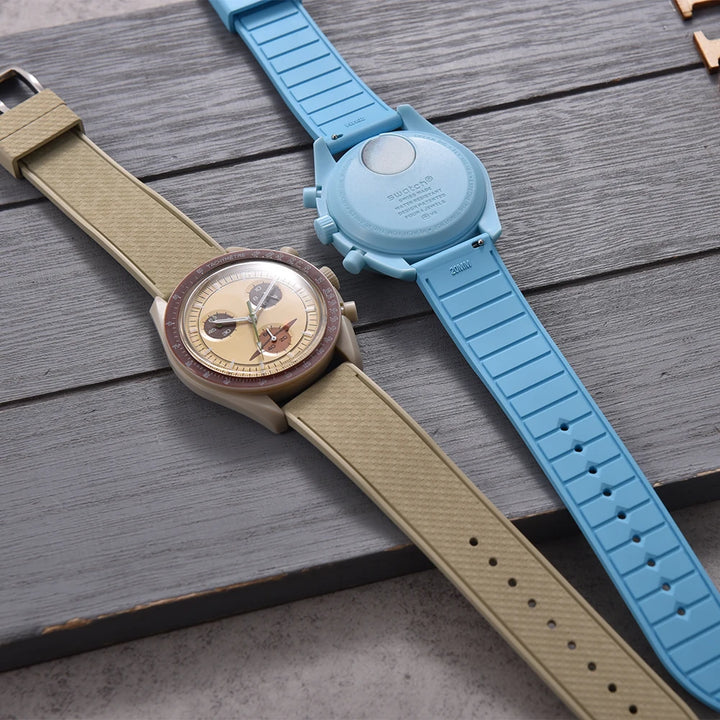 NATOBELT Mosaic FKM Rubber Watch Strap 20mm 22mm Quick Release Fluoro Rubber Watch Bands Diving Waterproof Soft Wristband