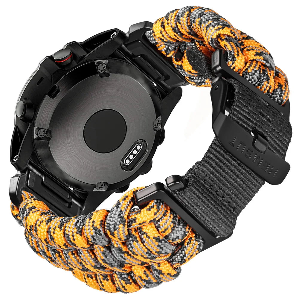 HEMSUT Garmin QuickFit Paracord Nylon Strap (22/26mm)