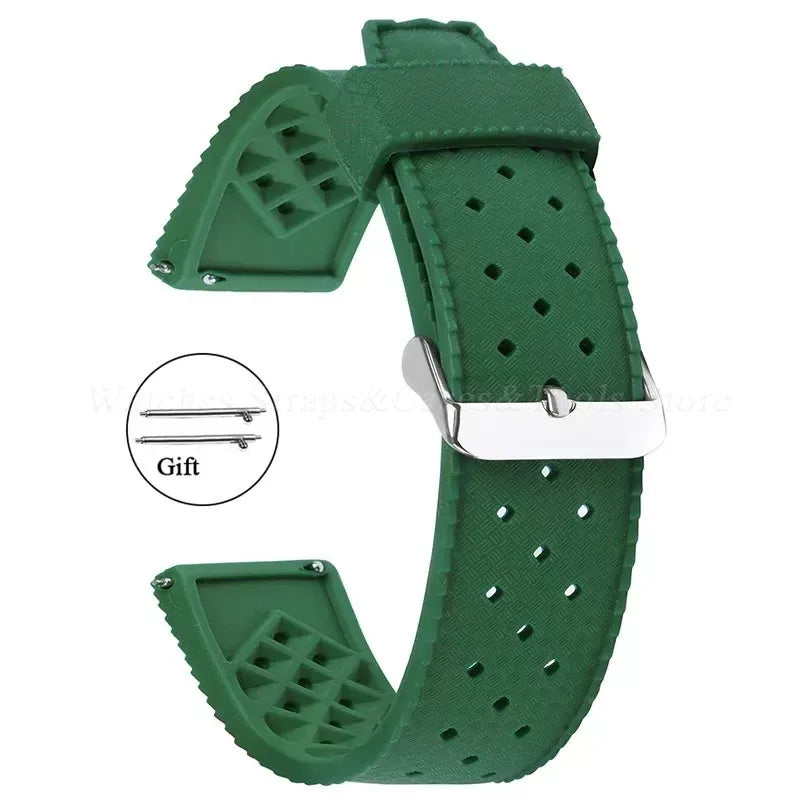 Premium Grade Tropic Silicone Watch Strap 20mm 22mm For Seiko For Oris For Omega Quick Release Diving Waterproof Rubber Bracelet