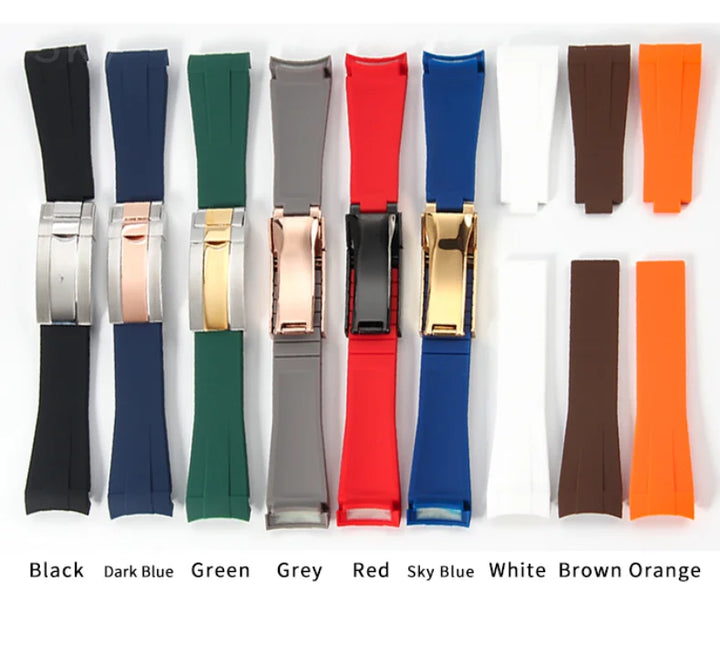 20mm Silicone Rubber Watch Strap for Rolex Models