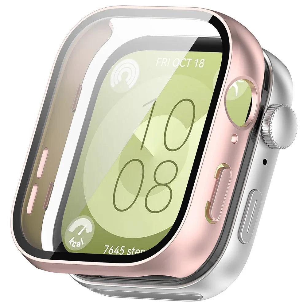 PC+Glass Screen Protector Case for Huawei Watch Fit 3