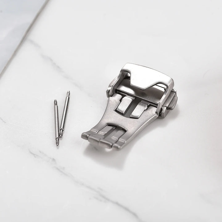 Steel Brush Deployment Clasp For Omega 18mm 20mm 22mm Stainless Steel Buckle Leather Rubber Watchband Clasp Metal Folding Buckle