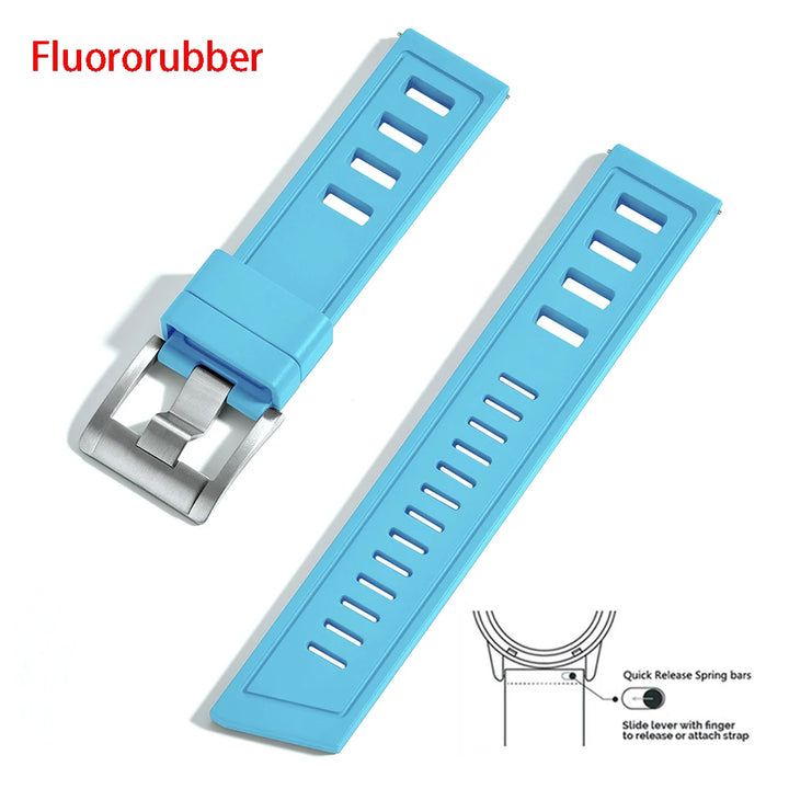 New Design SOFO Fluororubber FKM Watch Strap 20mm 22mm Waterproof Quick Release Watchbands For Each Brand Diving Watches