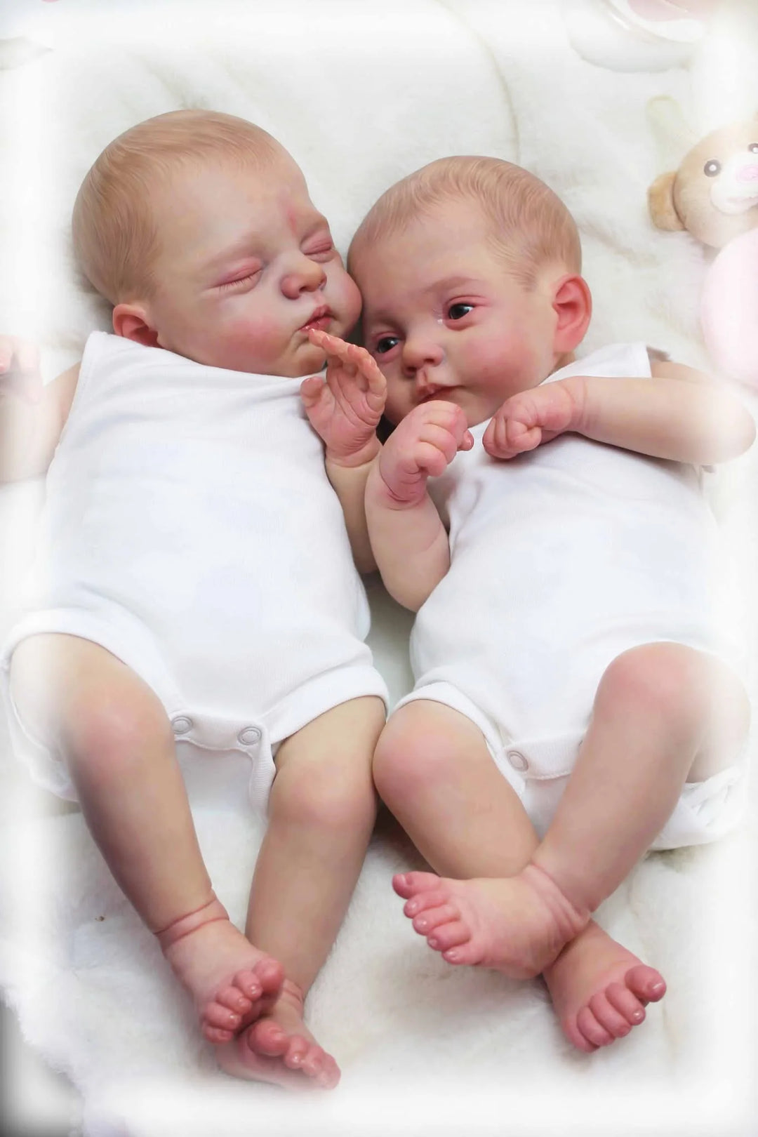 18″ Irys & Lily Reborn Twins – Handmade Lifelike Baby Dolls with 3D Skin & Multi‑Layer Painting
