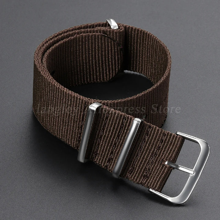 Nylon Army Sport Strap (18–22mm) – Black & Green