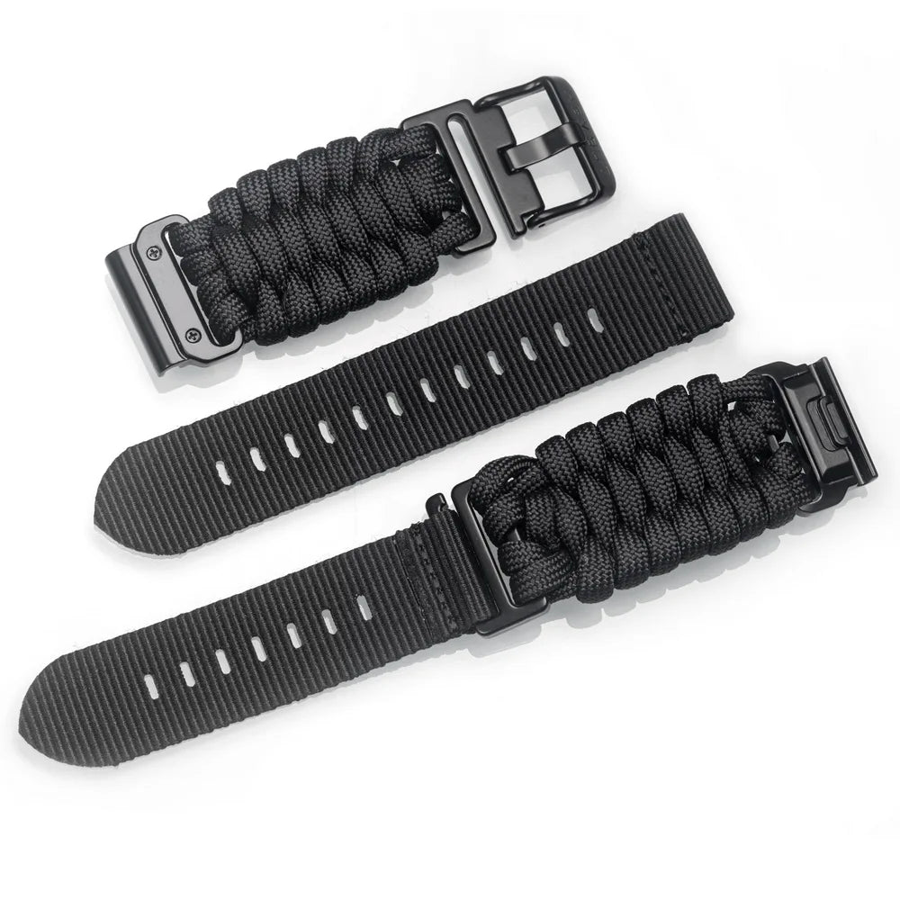 Nylon Braid Quickfit Watch Band 22-26mm for Garmin Fenix, Tactix, MK3, MARQ, Forerunner