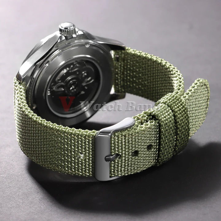18/20/22/24mm Nylon Watch Band for Seiko Army Military Canvas Woven Nylon Strap Quick Release Wristband Men's Sport Watch Bands