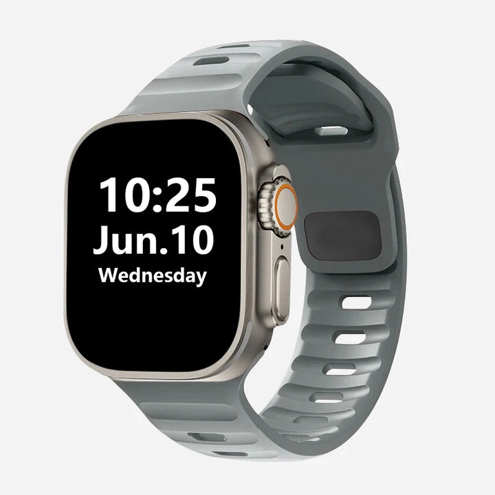 Silicone Apple Watch Band 38–49mm for iWatch Series 3–8 & Ultra