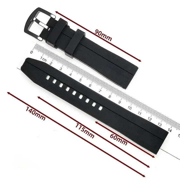 Long Silicone Watch Strap – 20/22mm, Sport Band for Samsung, Huawei, Seiko