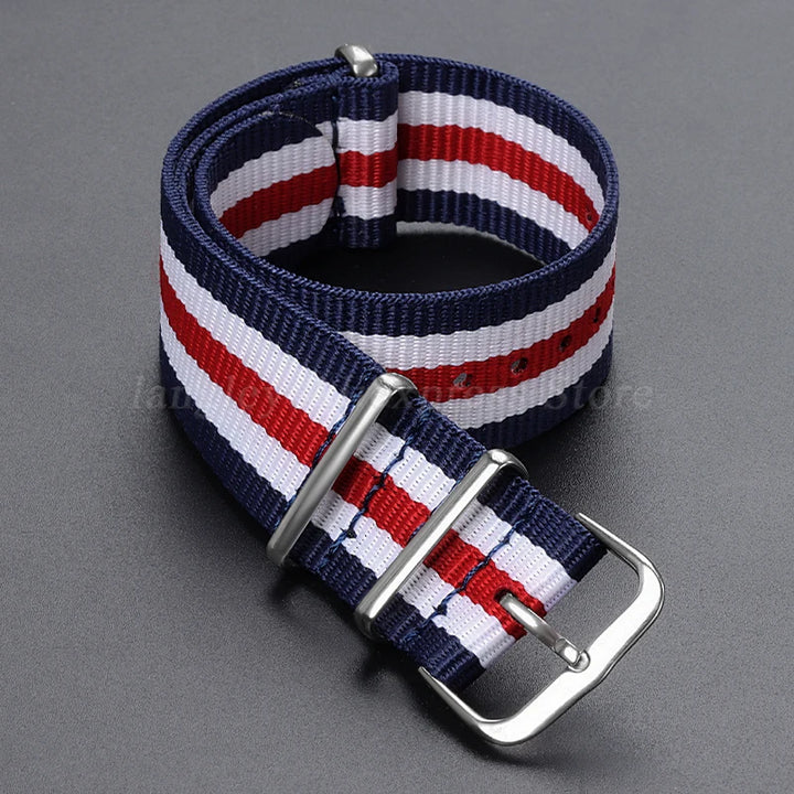 Nylon Army Sport Strap (18–22mm) – Black & Green