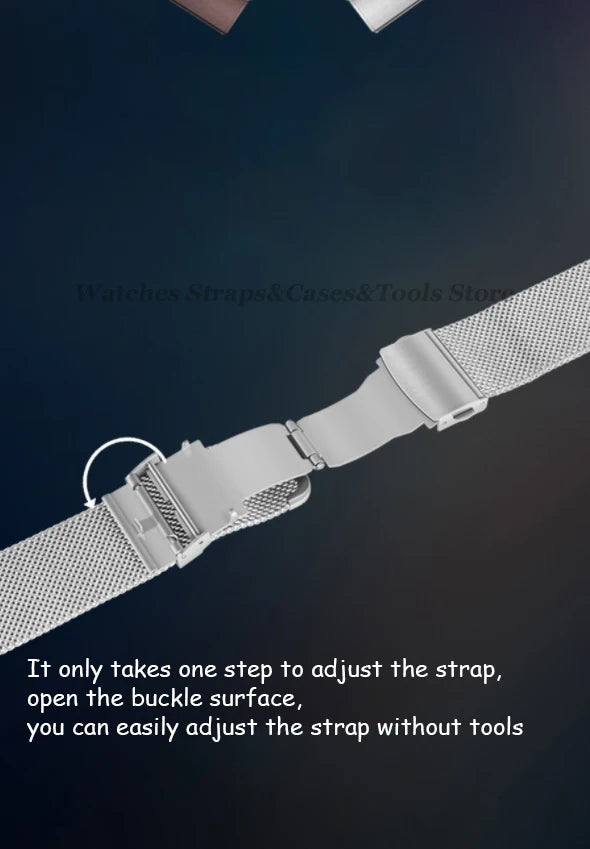 Stainless Steel Milanese Mesh Watch Strap – 12–24mm