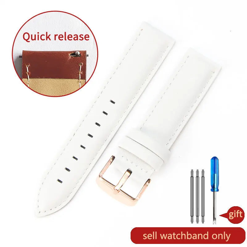 DW Classic Genuine Leather Watch Strap – 14–22mm, Waterproof & Soft
