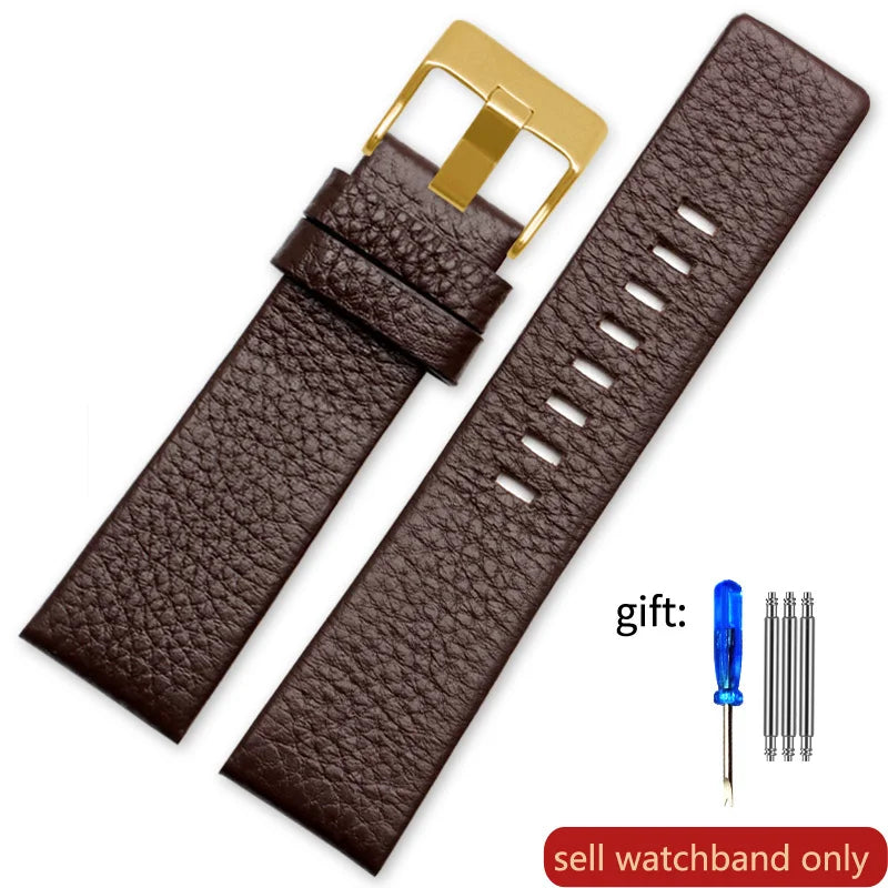 Genuine Leather Watch Strap for Diesel (22–30mm)