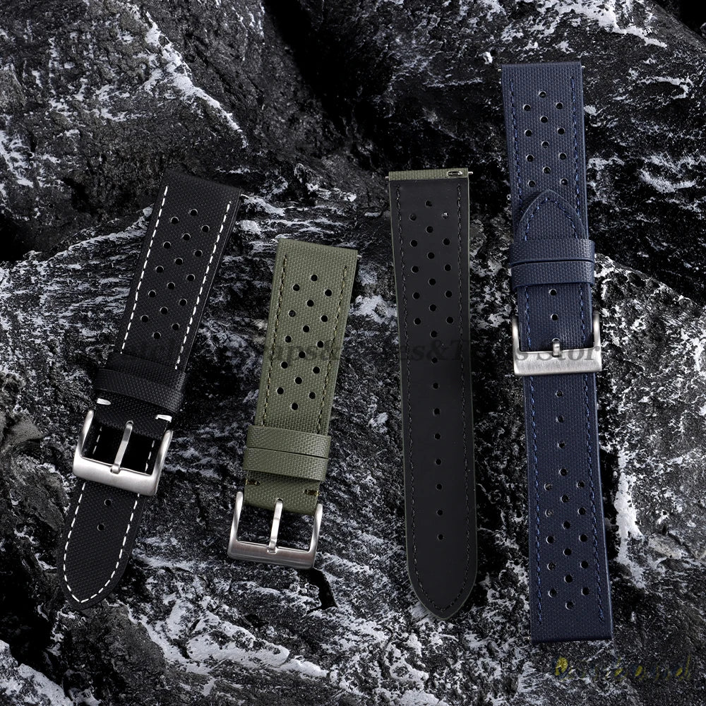 Nylon Sailcloth Watch Strap 18 20mm 22mm Band Waterproof Fabric Premium Watchband Quick Release Wristband Belt Watch Accessories