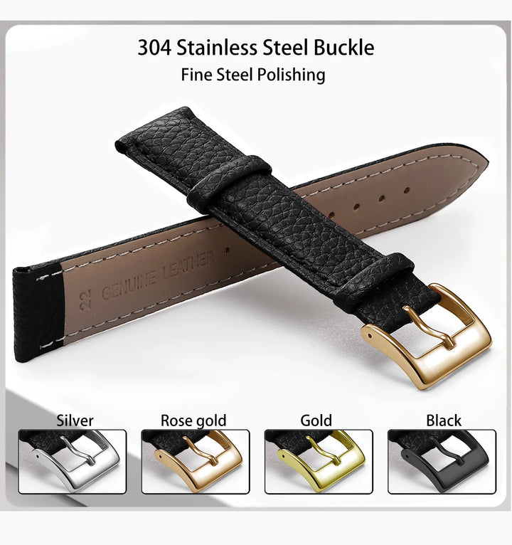 SAMCO Genuine Leather Watch Band 12–24mm (With Tool)