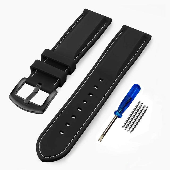 Silicone Rubber Watch Band 20–22mm (Soft & Comfortable Replacement)