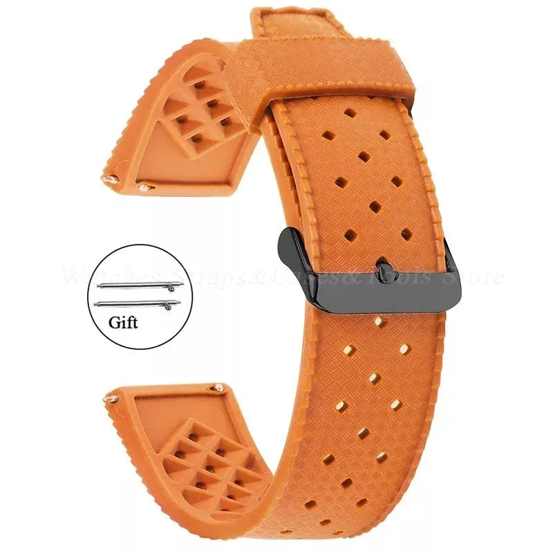 Premium Grade Tropic Silicone Watch Strap 20mm 22mm For Seiko For Oris For Omega Quick Release Diving Waterproof Rubber Bracelet