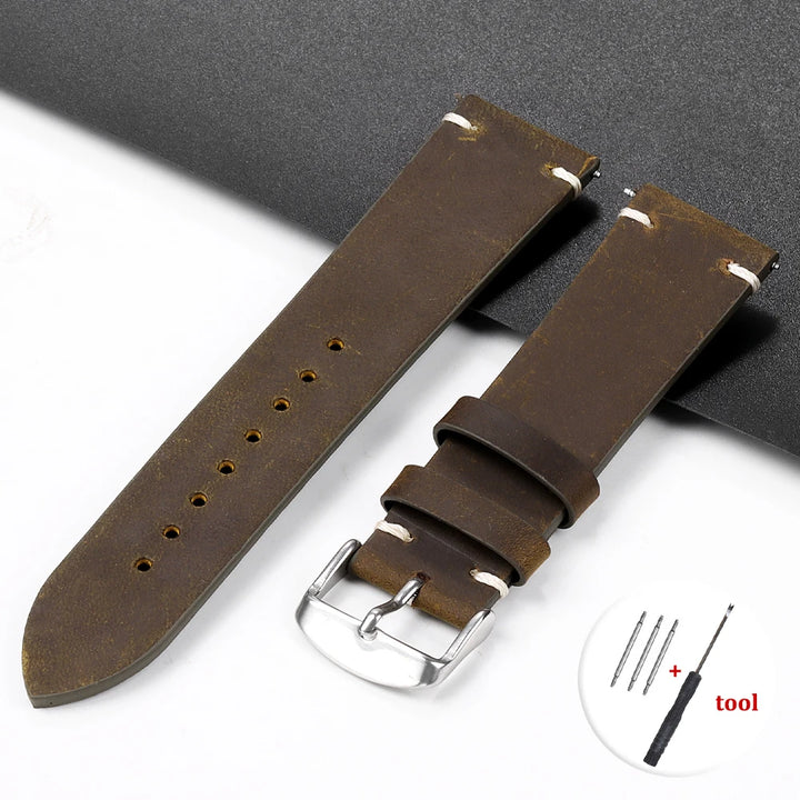 Calfskin Genuine Leather Watchbands Quick Release Watch Band 18mm 20mm 21mm 22mm 24mm Smartwatch Strap Brown Watches Accessories
