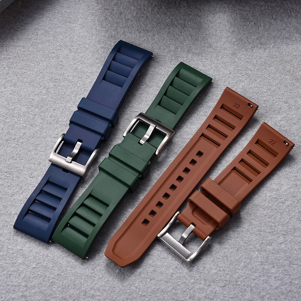 Premium Fluoro Rubber Watch Band Quick Release FKM Rubber Watch Strap 20mm 22mm Watch Strap Watch Replacement Watchband