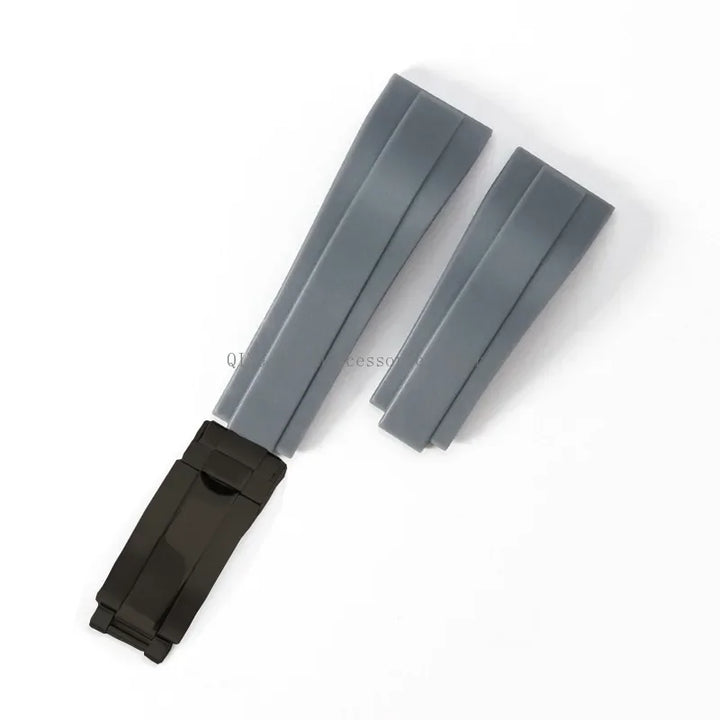 Rubber Silicone Watch Strap for Rolex Oysterflex – 20mm, Folding Buckle
