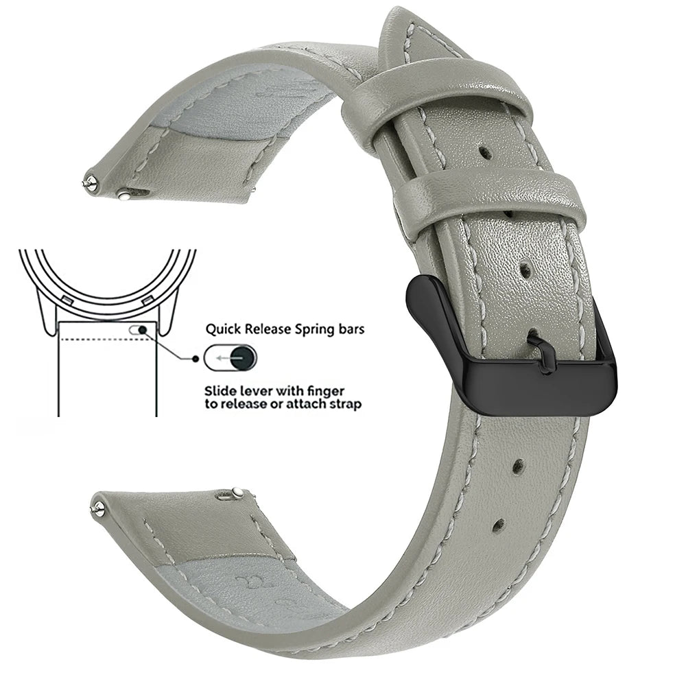 Samco Genuine Leather Watch Band 18–22mm (Quick Release)