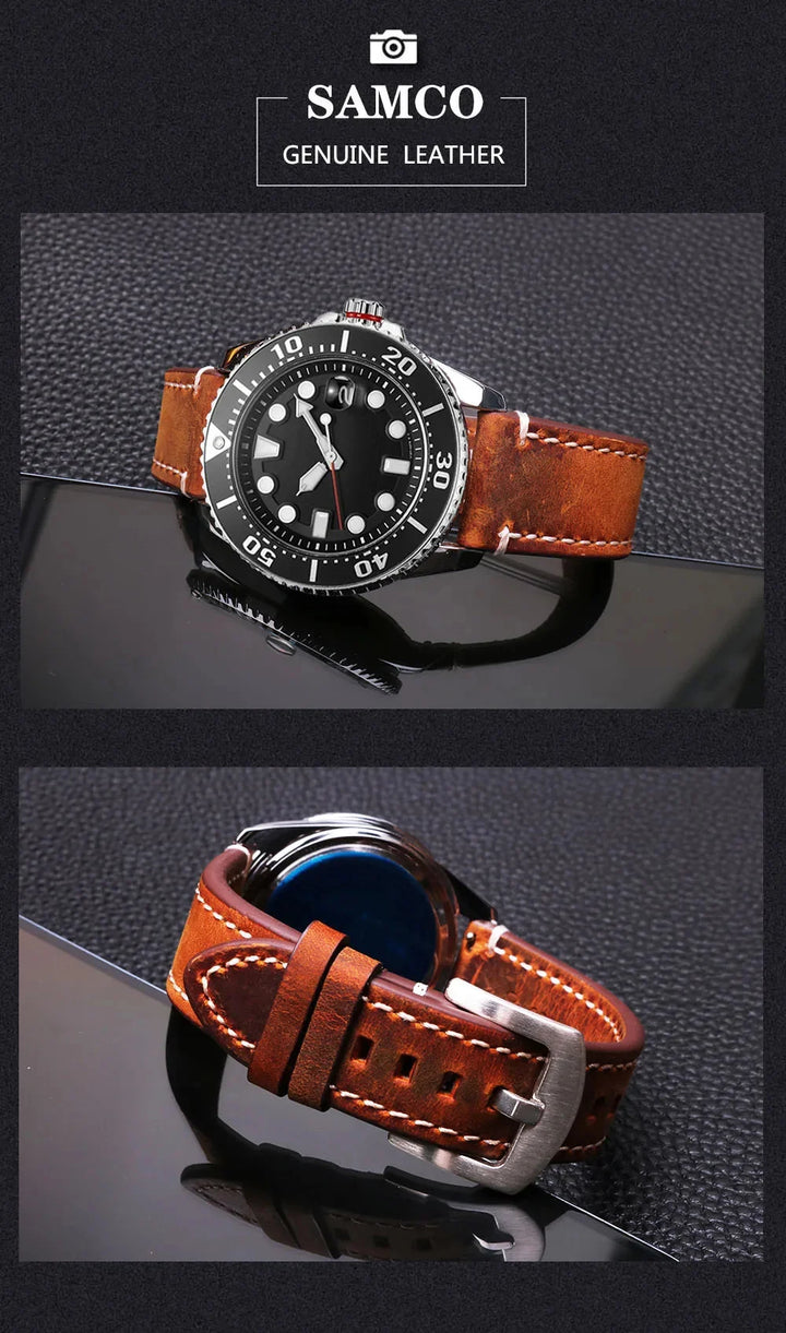 op Grain Genuine Leather Watch Band 20mm 22mm (Quick Release)