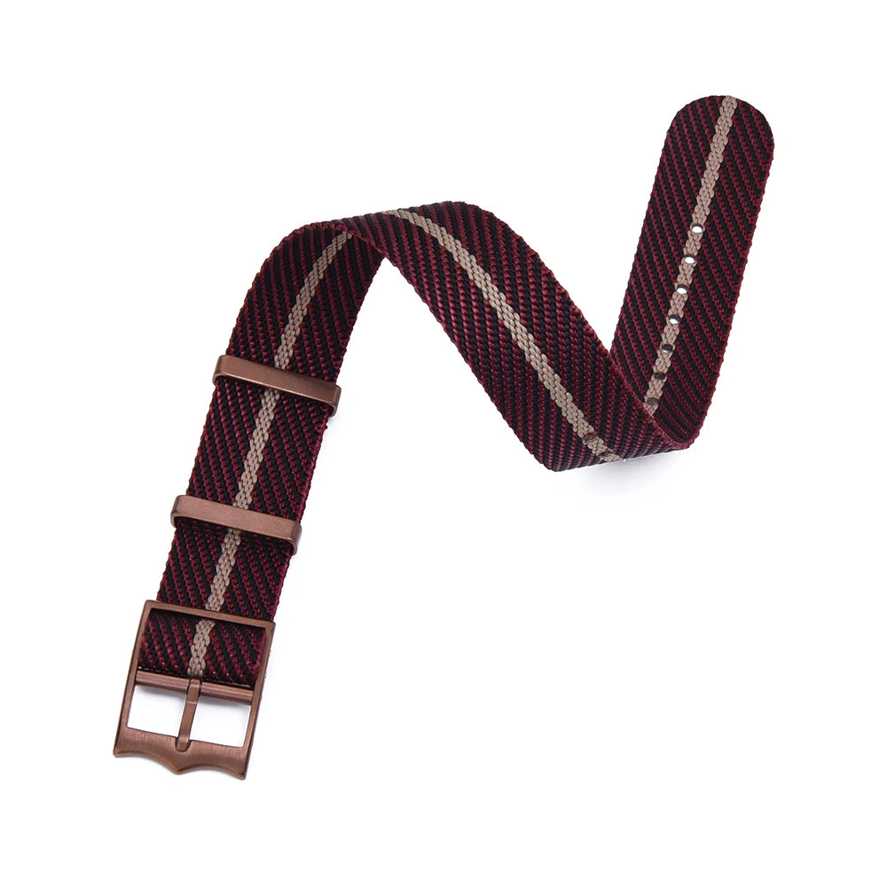NATOBELT Military Nylon Watch Straps Movable Ring Bronze/Silver Buckle Watchbands For Tudor Nylon Sailcloth Strap 20mm 22mm