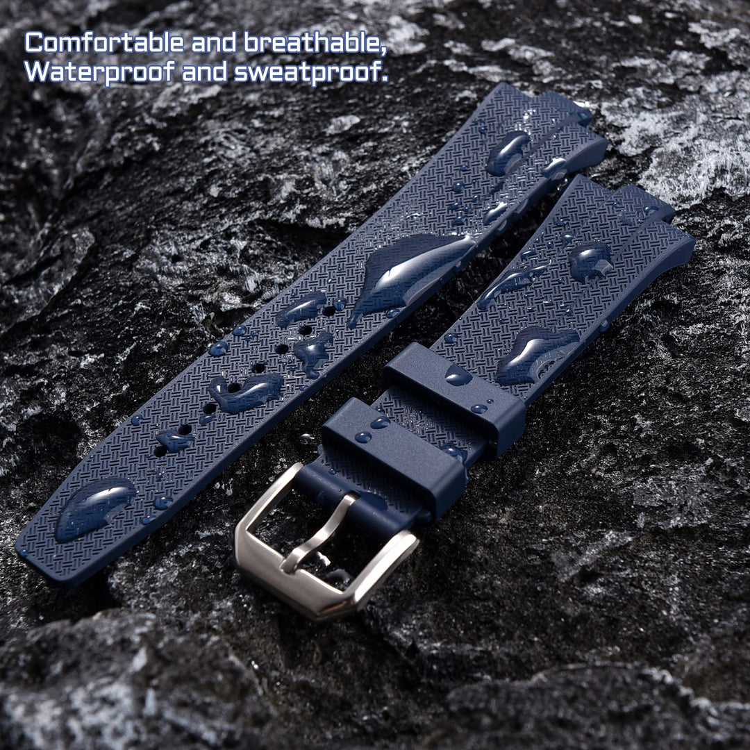 FKM Fluoro Rubber Watch Strap – Quick-Release, Convex End for Citizen NJ0150/NJ0151 ME Series