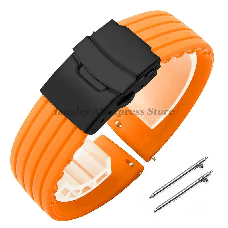 18mm 20mm 22mm 24mm Quick Release Silicone Watchband for Huawei Watch GT4/GT3 46mm for Seiko for Omega for Fossil Rubber Straps