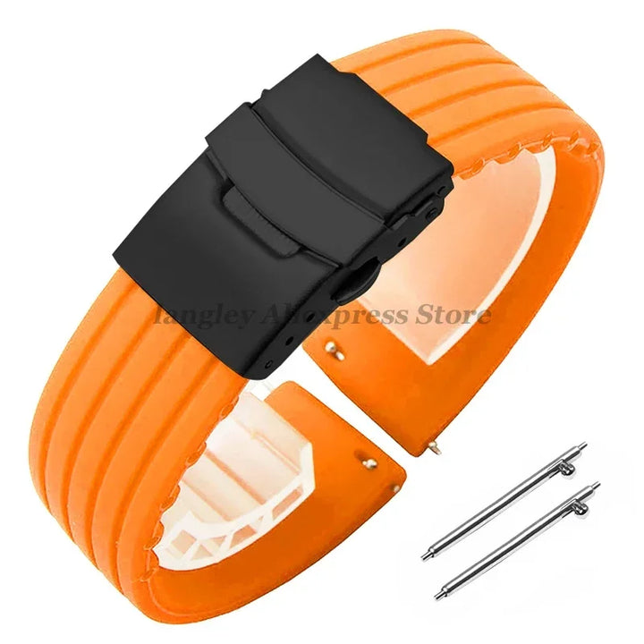 18mm 20mm 22mm 24mm Quick Release Silicone Watchband for Huawei Watch GT4/GT3 46mm for Seiko for Omega for Fossil Rubber Straps