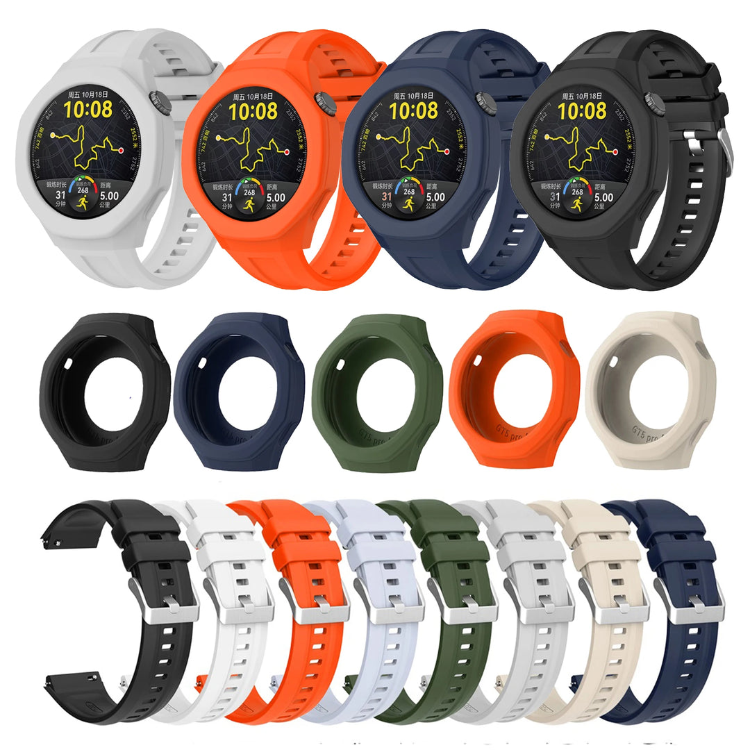 Silicone Strap & Protective Case for Huawei Watch GT5 Pro 46mm