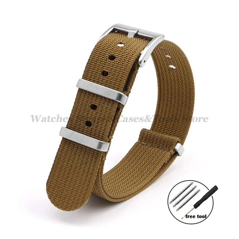 Universal Fabric Braid Watch Band 18mm 20mm 22mm Belt Men Nylon Bracelet for Omega for Huawei Watch GT4/GT3/2 Watch Accessories