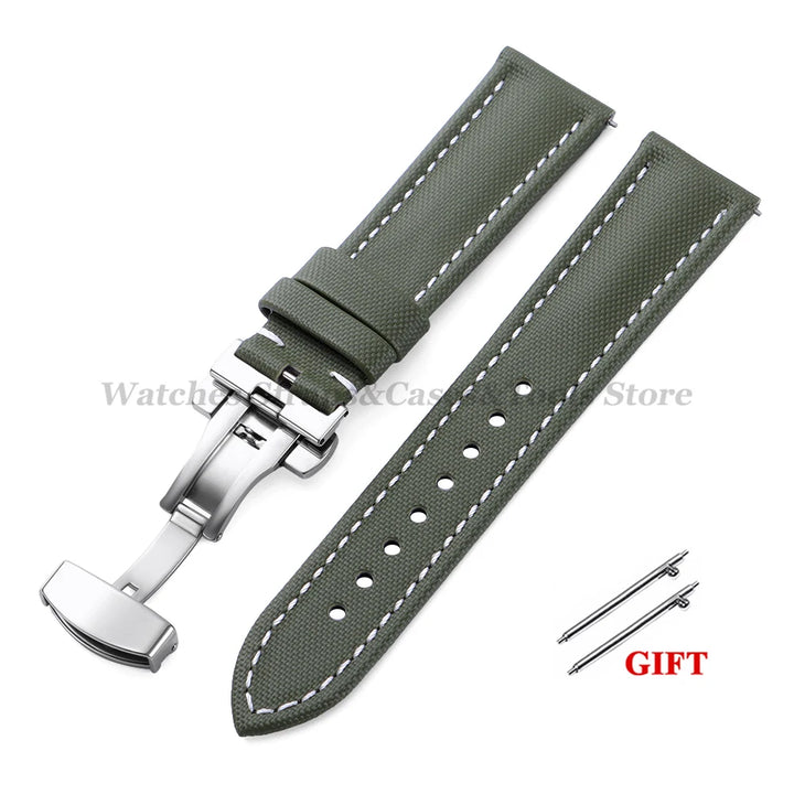 Sailcloth Nylon Watch Strap 18–22mm (Butterfly Buckle)