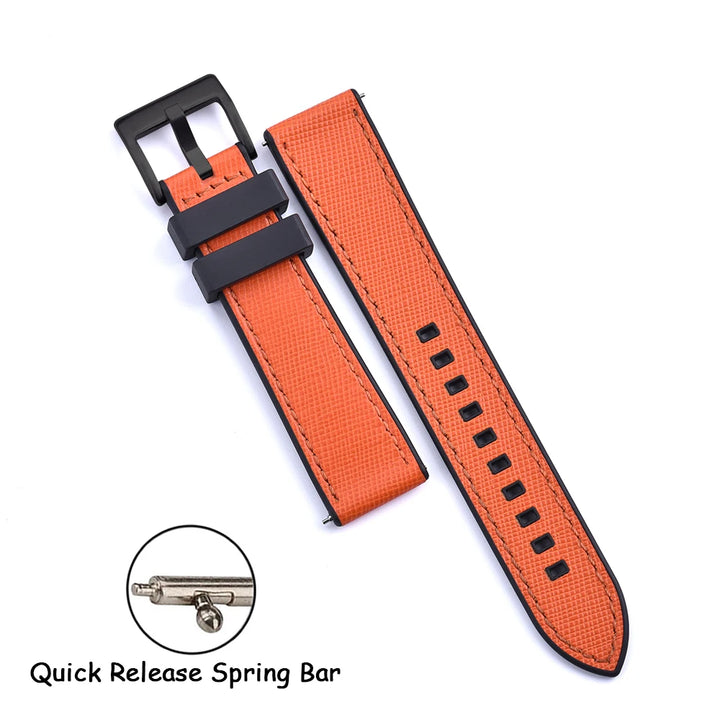 FKM Rubber Strap 20mm22mm Leather Qucik Release Watch Band Universal Women Men Watch Accessories for Omega Seiko Sports Bracelet