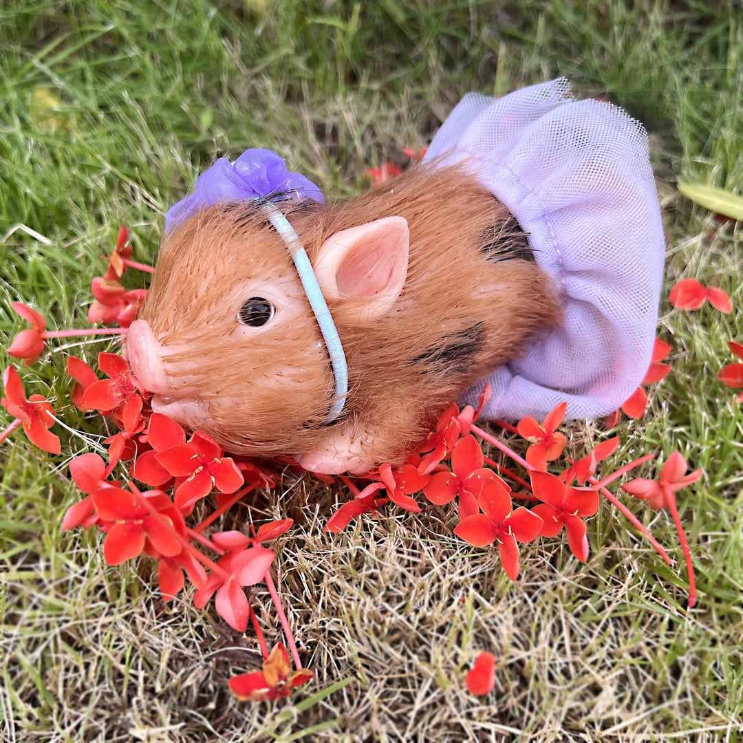 12 cm Mini Silicone Reborn Piglet Doll + 3 Outfits