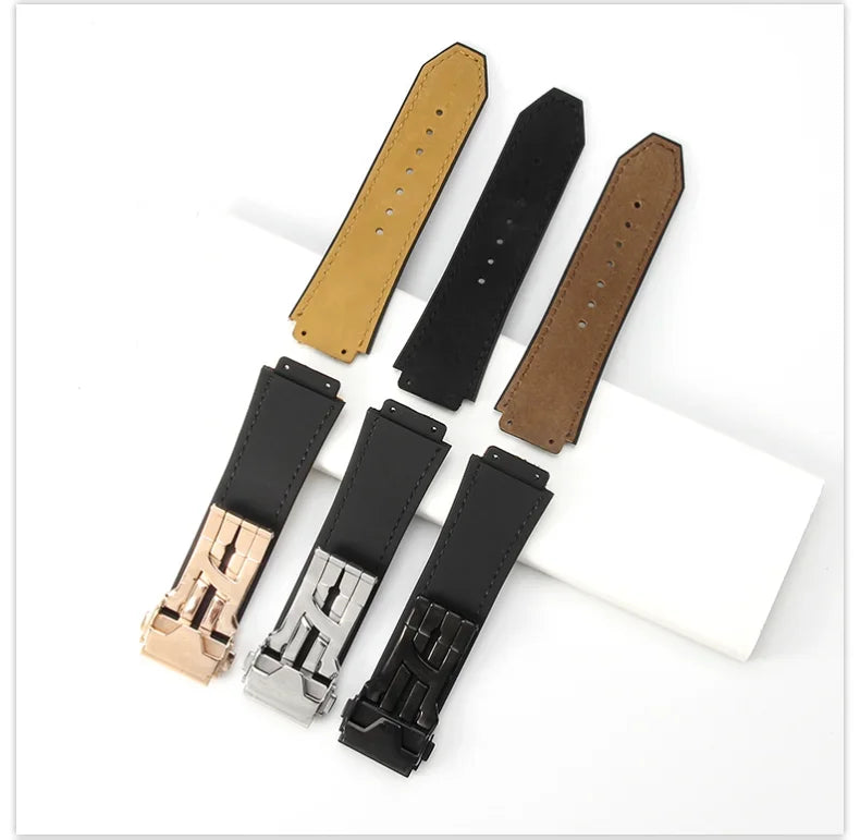 Hublot Yubo Leather & Silicone Hybrid Watch Strap 26×19mm