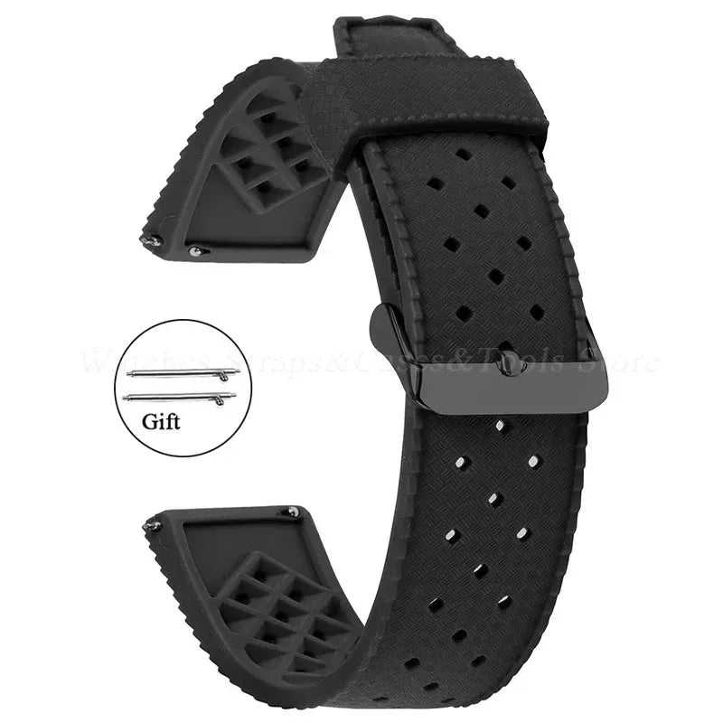 Premium Grade Tropic Silicone Watch Strap 20mm 22mm For Seiko For Oris For Omega Quick Release Diving Waterproof Rubber Bracelet