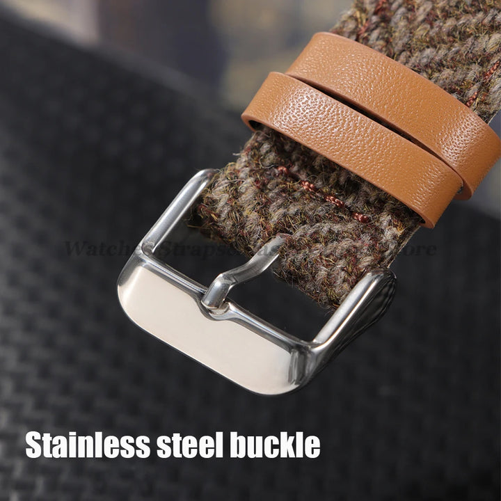 Vintage Leather Nylon Strap (18–22mm) – Quick Release Replacement