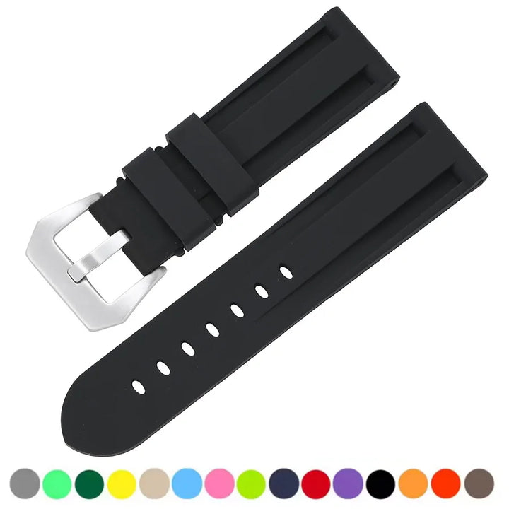 Soft Silicone Rubber Watch Band 20–26mm for Panerai