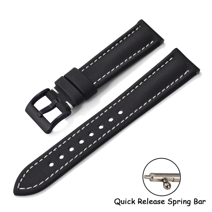 Universal Sailcloth Watch Band 18mm 20mm22mm Sailcloth Leather Strap Qucik Release Bracelet Accessories for Omega for Seiko Belt