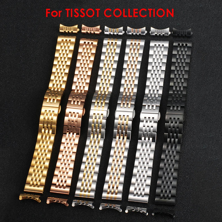 Solid Stainless Steel Watch Band 16–24mm with Butterfly Buckle for TISSOT,