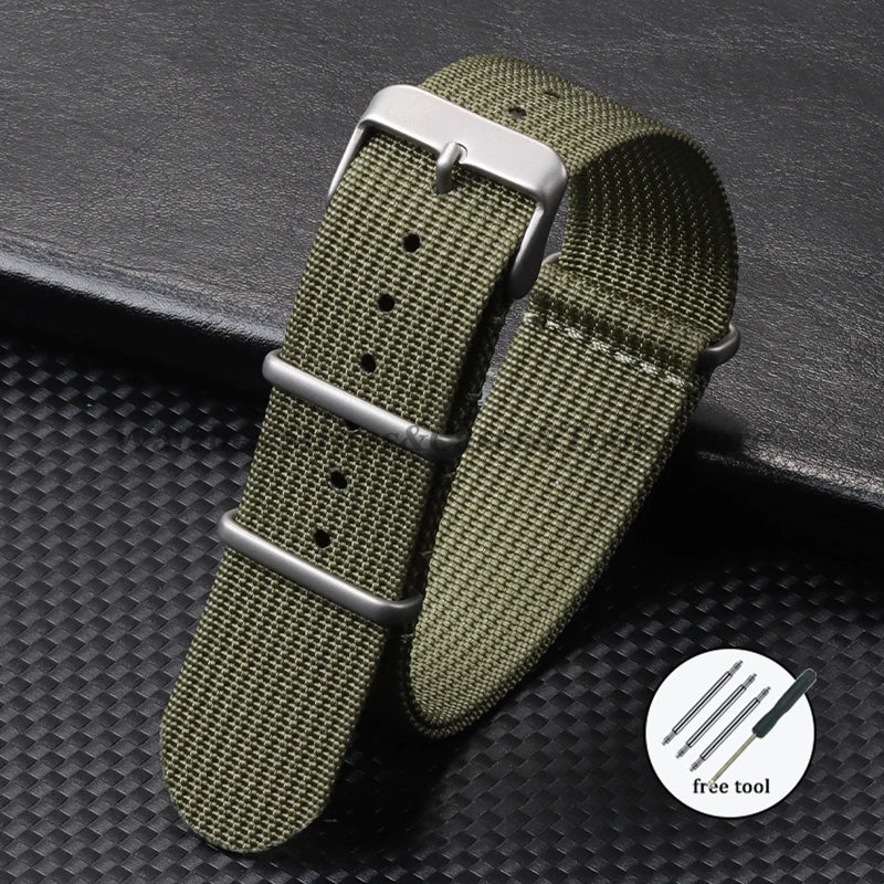 High-Quality Nylon Watch Strap 18/20/22mm (Military Style)
