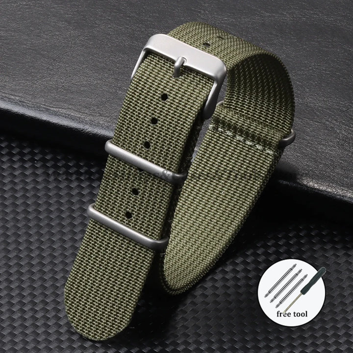High-Quality Nylon Watch Strap 18/20/22mm (Military Style)