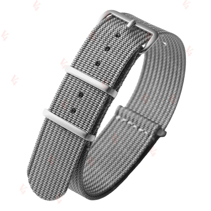 Ribbed Nylon Watch Band 18–22mm (Military Style)