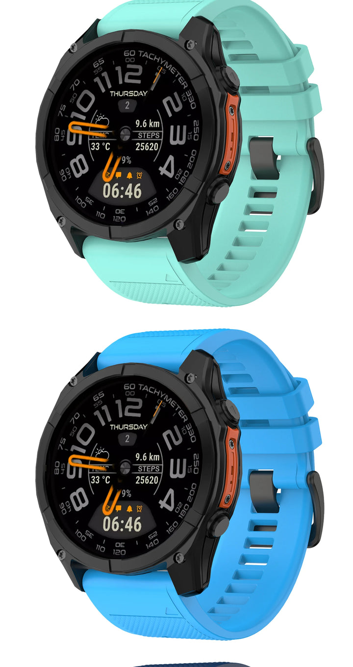 Silicone Watch Band for Garmin Fenix & Epix (22-26mm)