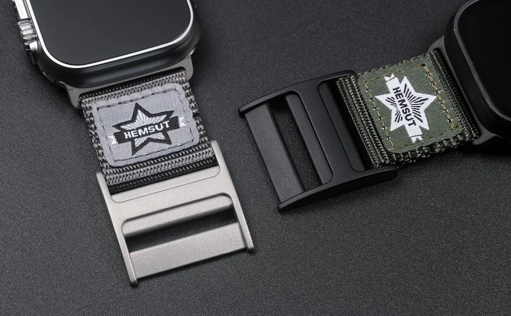 HEMSUT Straps For Apple Watch Ultra 49mm Nylon Movement Breathable Mi Band 8 Wrist Strap Compatible with 38 40 41 44 45mm