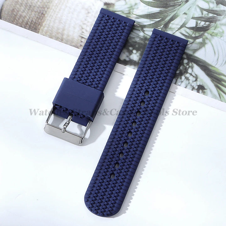 Soft Silicone Rubber Watch Band 18–24mm for Omega & Huawei (Quick